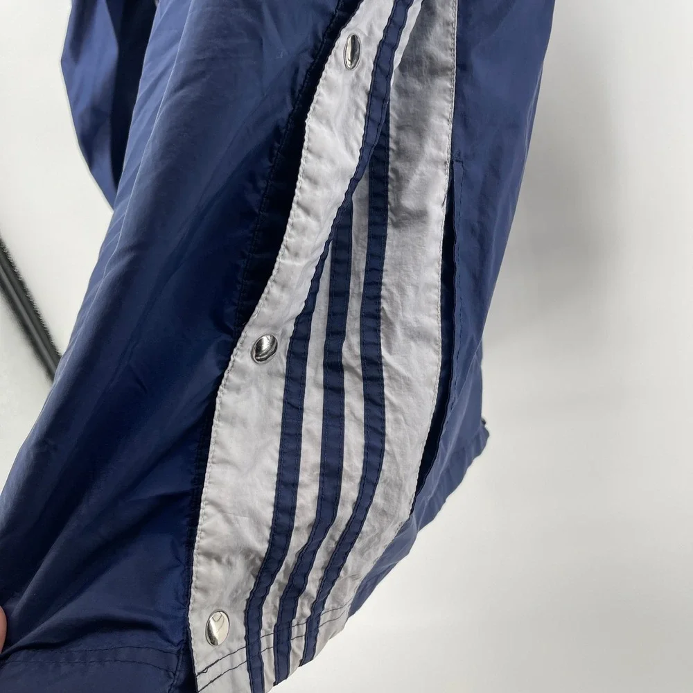 Vintage Adidas Track‎ Adibreak Jacket XL Blue 3 Stripes Logo Hooded Snap Graphic